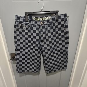 Navy and Gray Checkered Men's Shorts